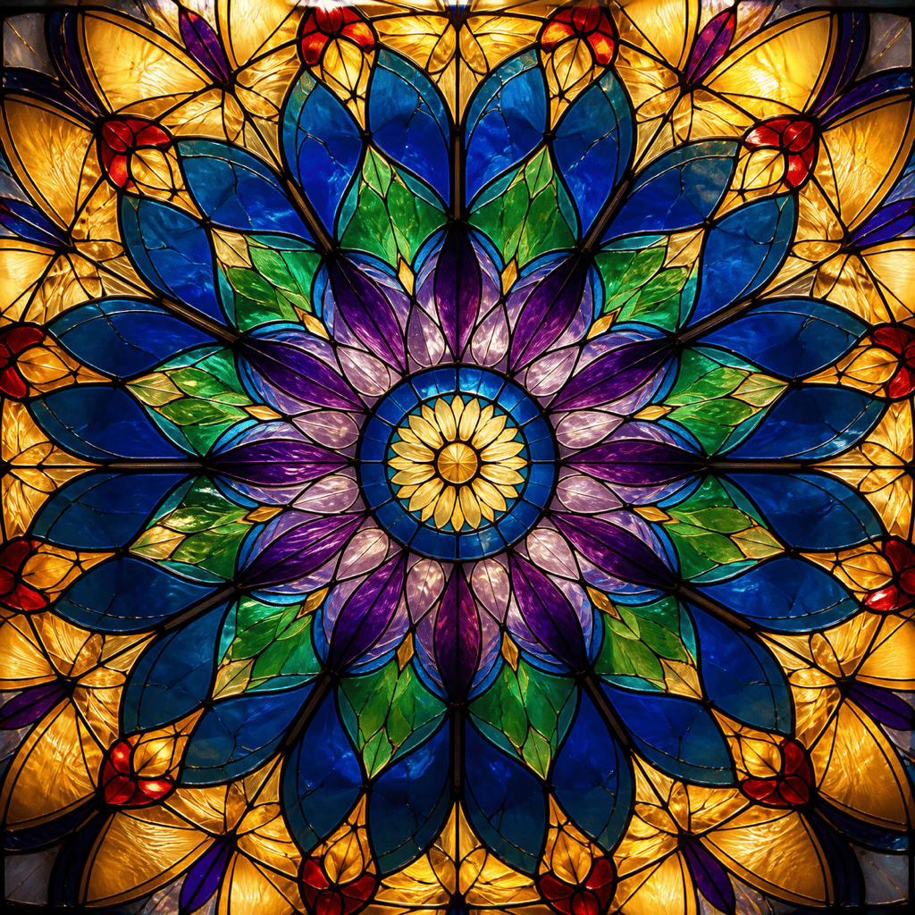 Stained glass kaleidoscope wallpaper