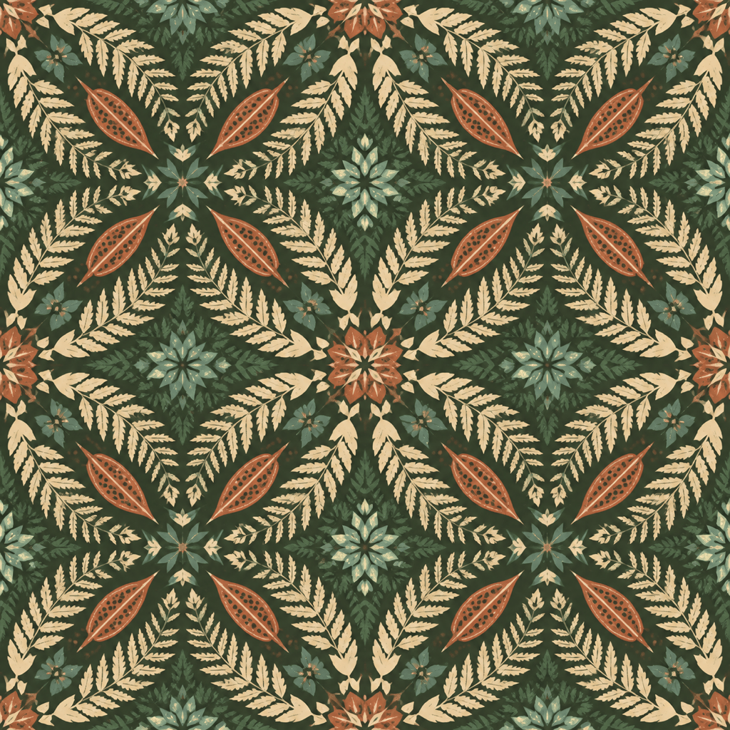 Seamless kaleidoscope fabric pattern