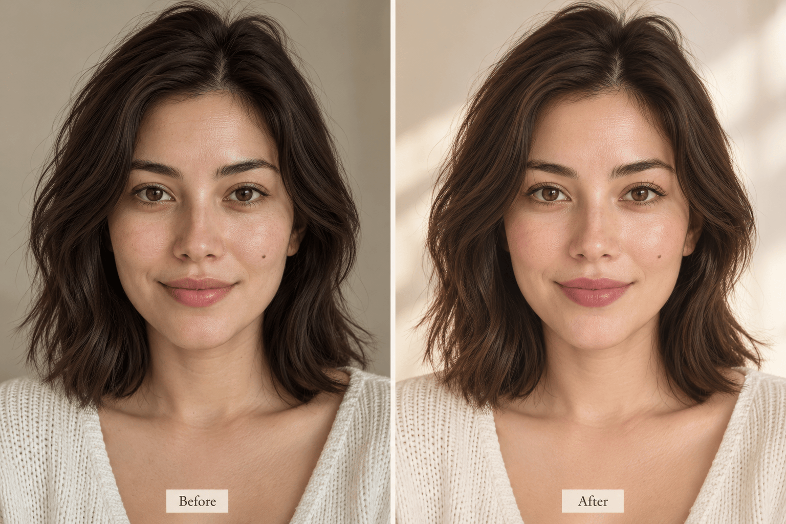 Korean beauty filter before and after