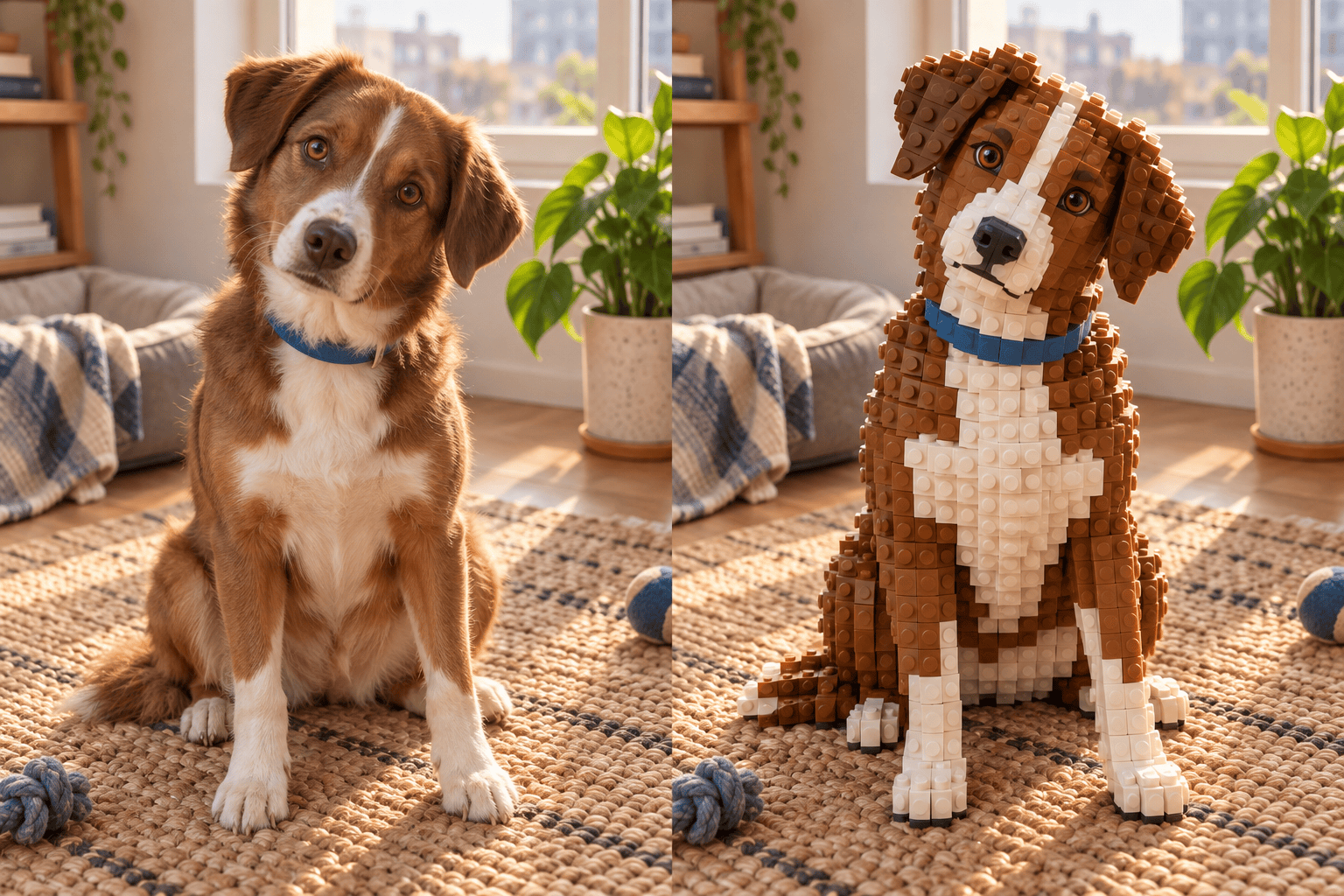 Lego pet filter before after