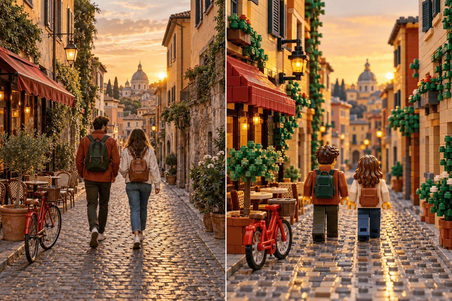 Brick scene travel photo conversion