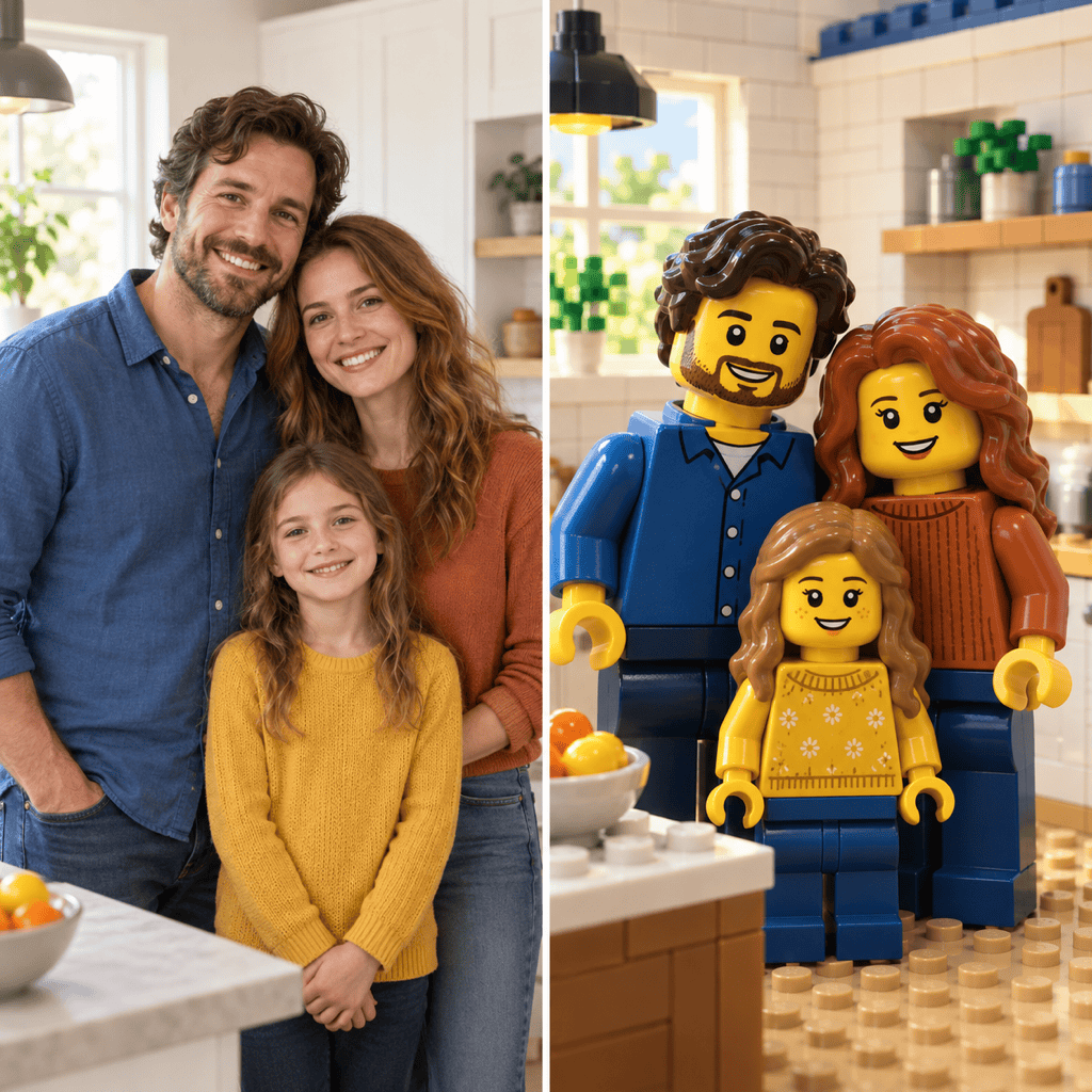 Family photo to brick figures
