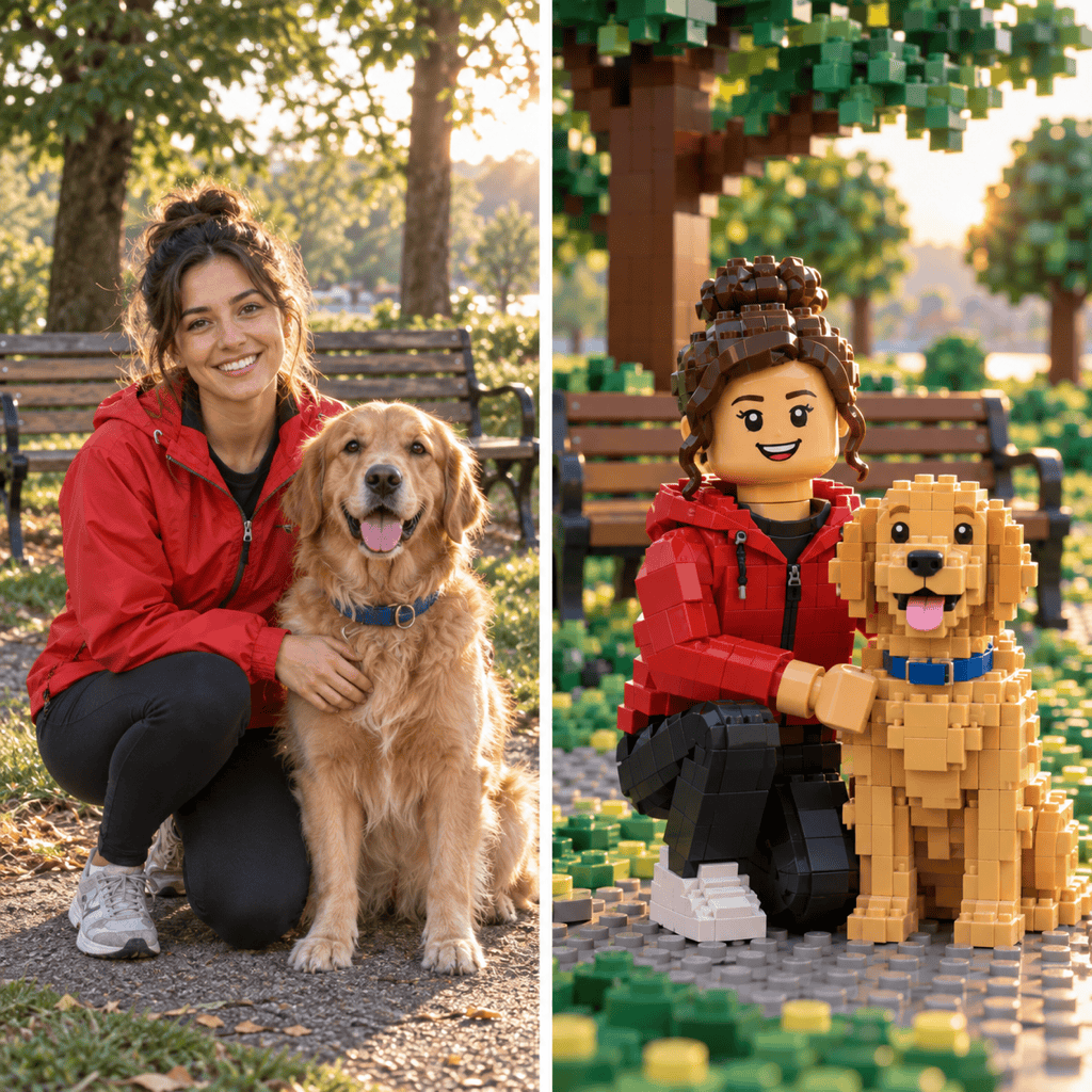 Pet photo to brick scene