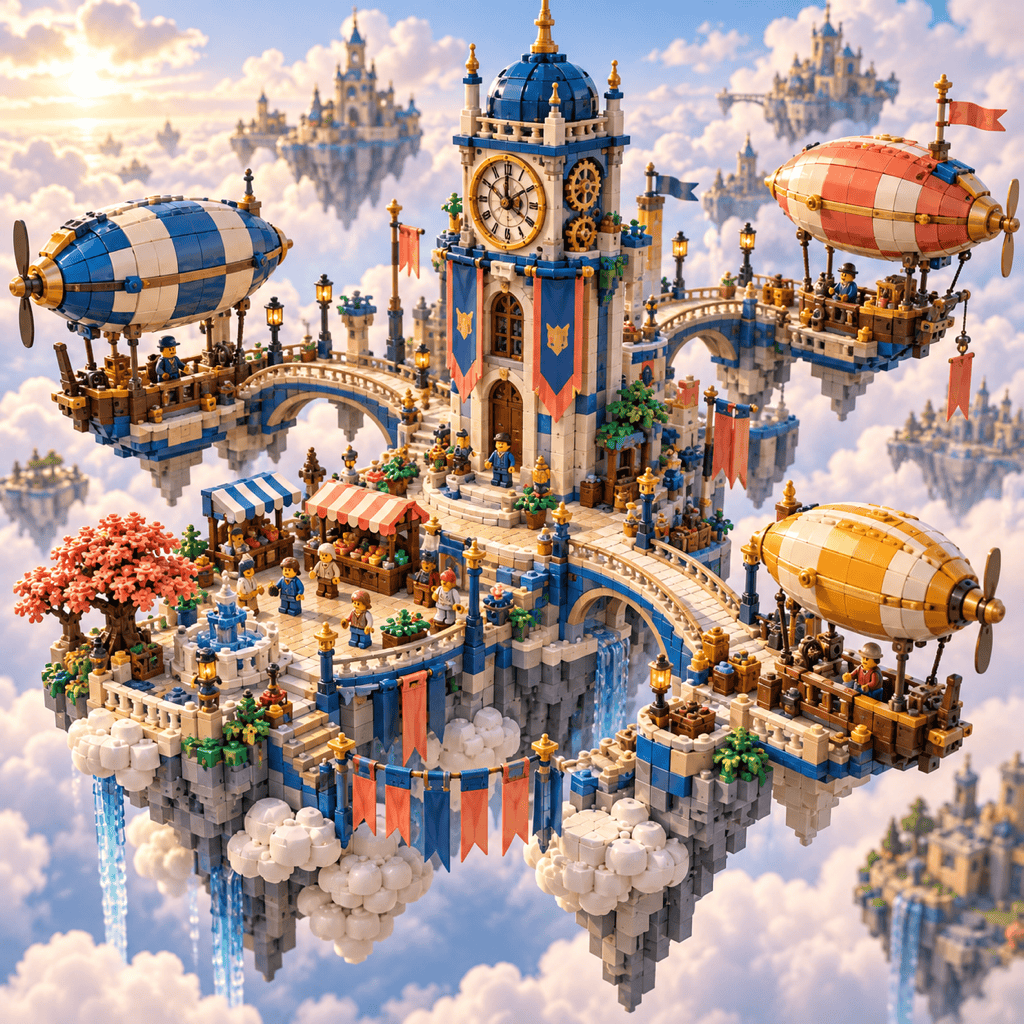 AI-generated fantasy brick city