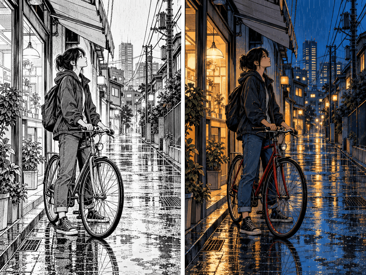 AI manga line art coloring