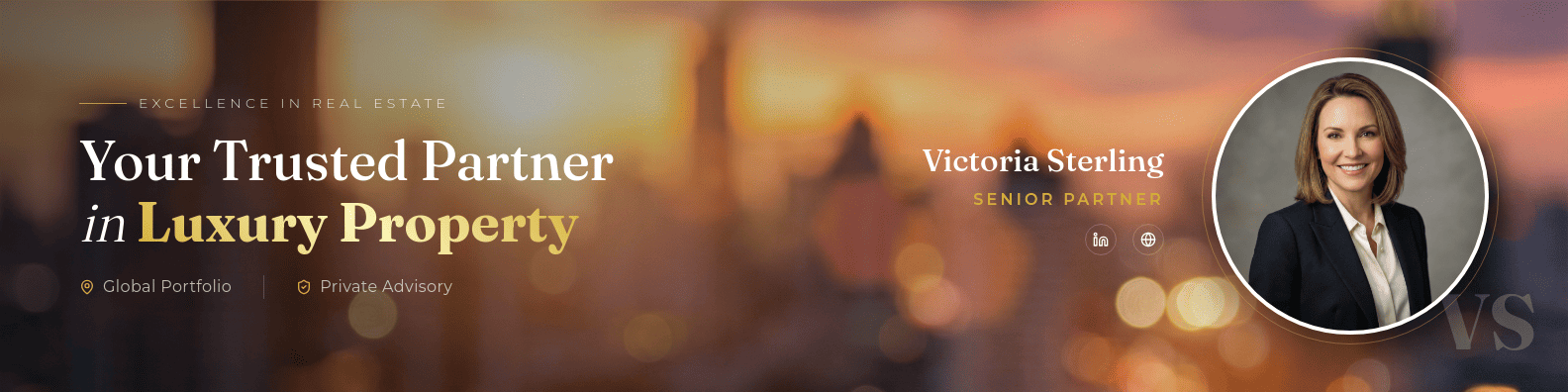 ai generated linkedin banner template for real estate