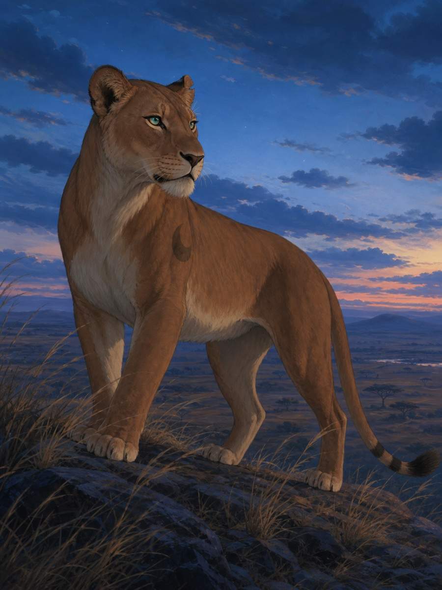 AI lioness OC character design