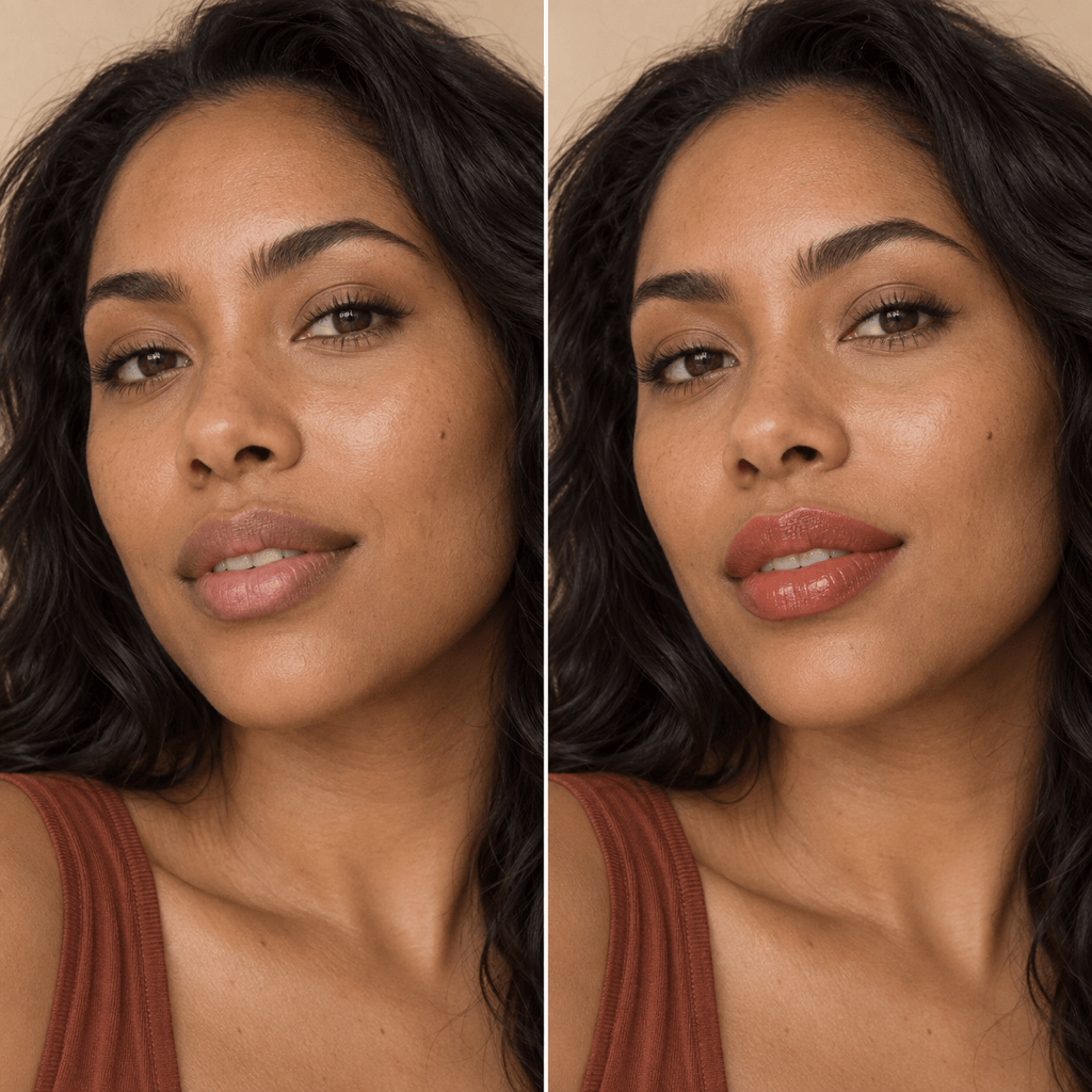 Coral gloss lipstick photo preview