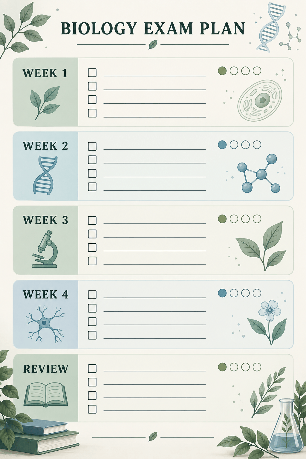 AI study checklist generator example