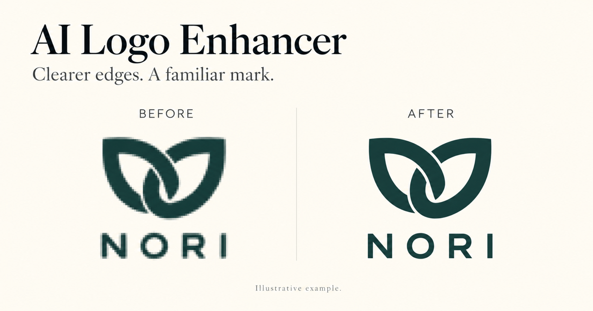 Logo Inperation KI-Logo-Verbesserer – Unscharfe Logos online verbessern | Mew Design