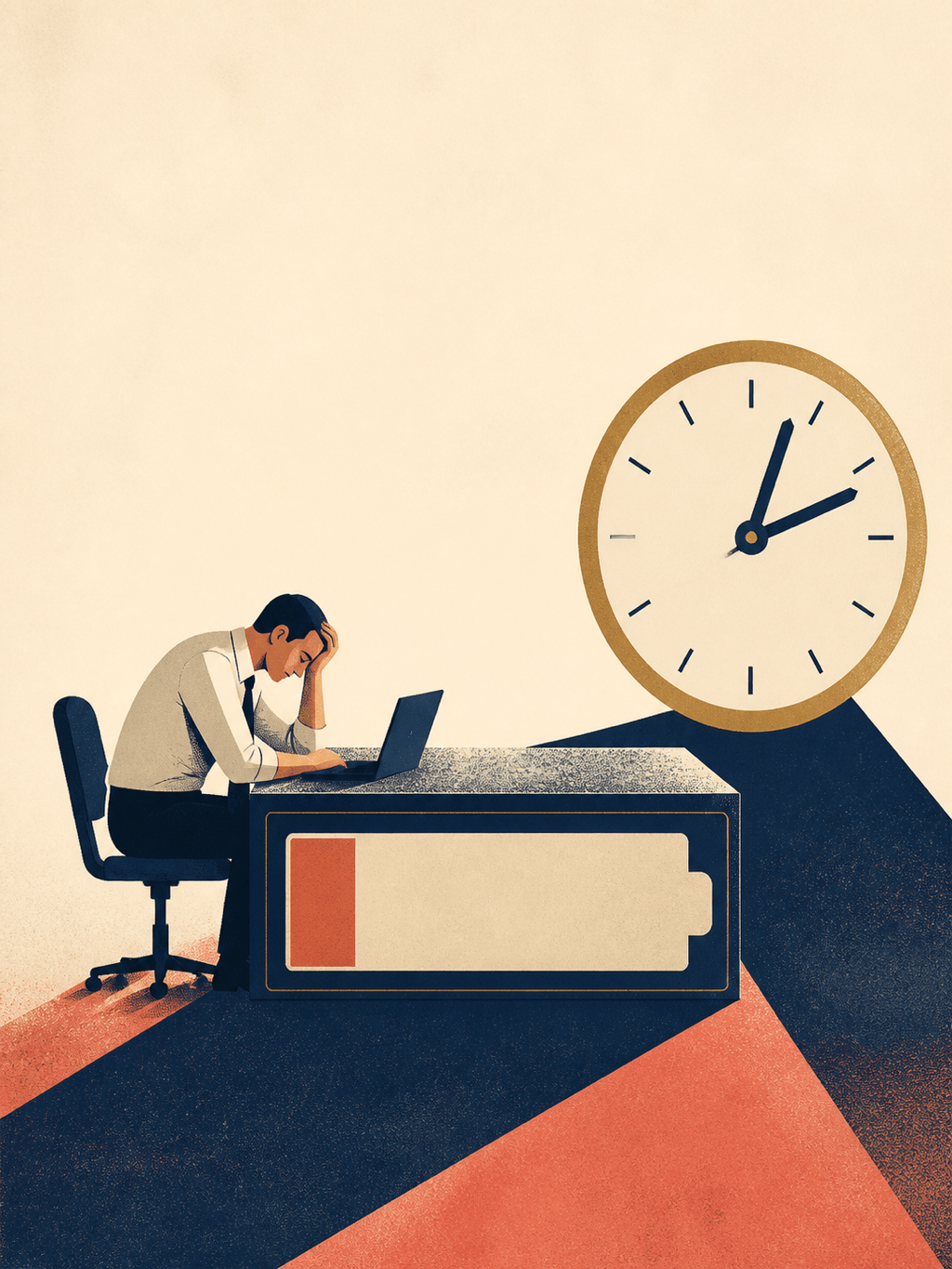 AI magazine burnout illustration