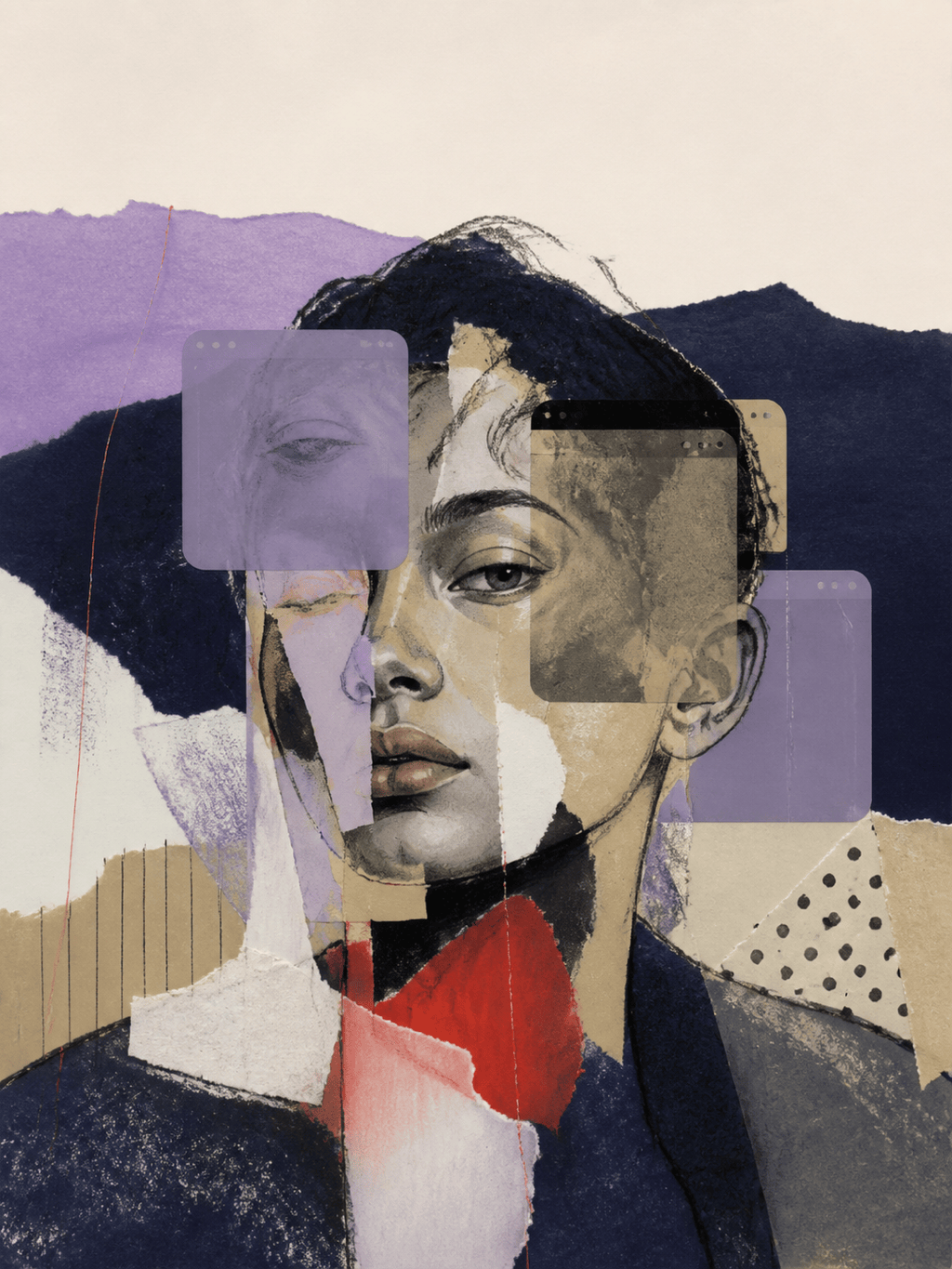 Magazine collage about digital identity