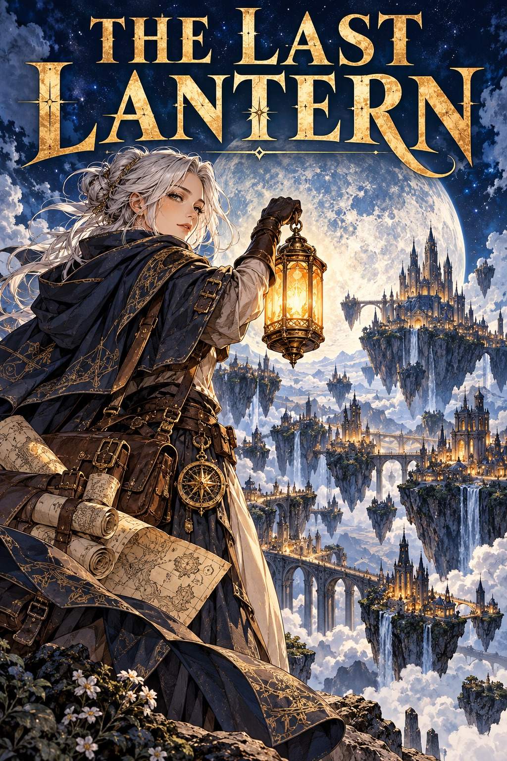 AI manga fantasy cover design