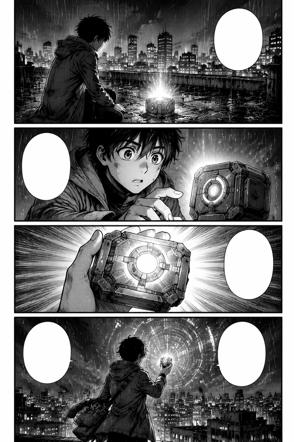 AI manga panel action scene
