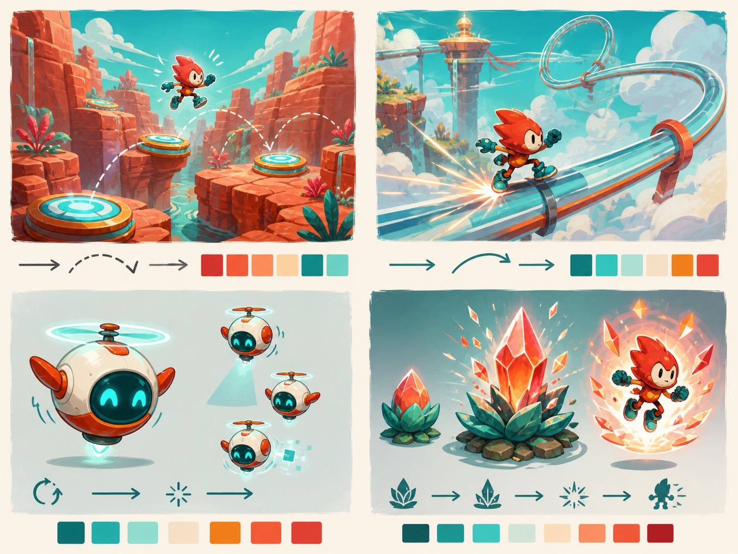 AI Mario fan art mood board