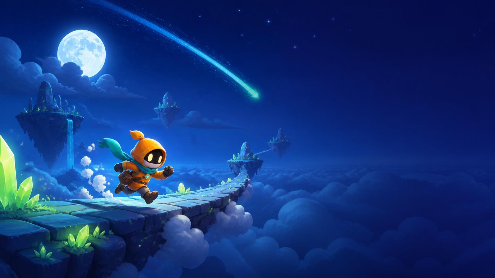 AI platformer wallpaper concept