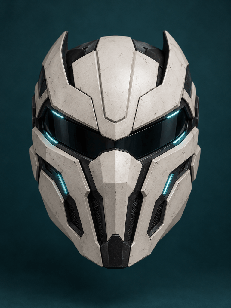 AI futuristic cosplay mask design
