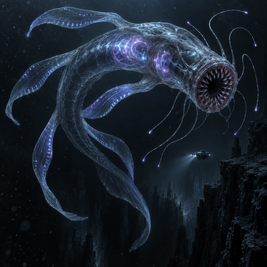 AI deep-sea horror monster art