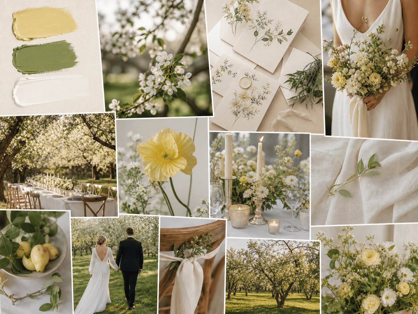AI garden wedding moodboard