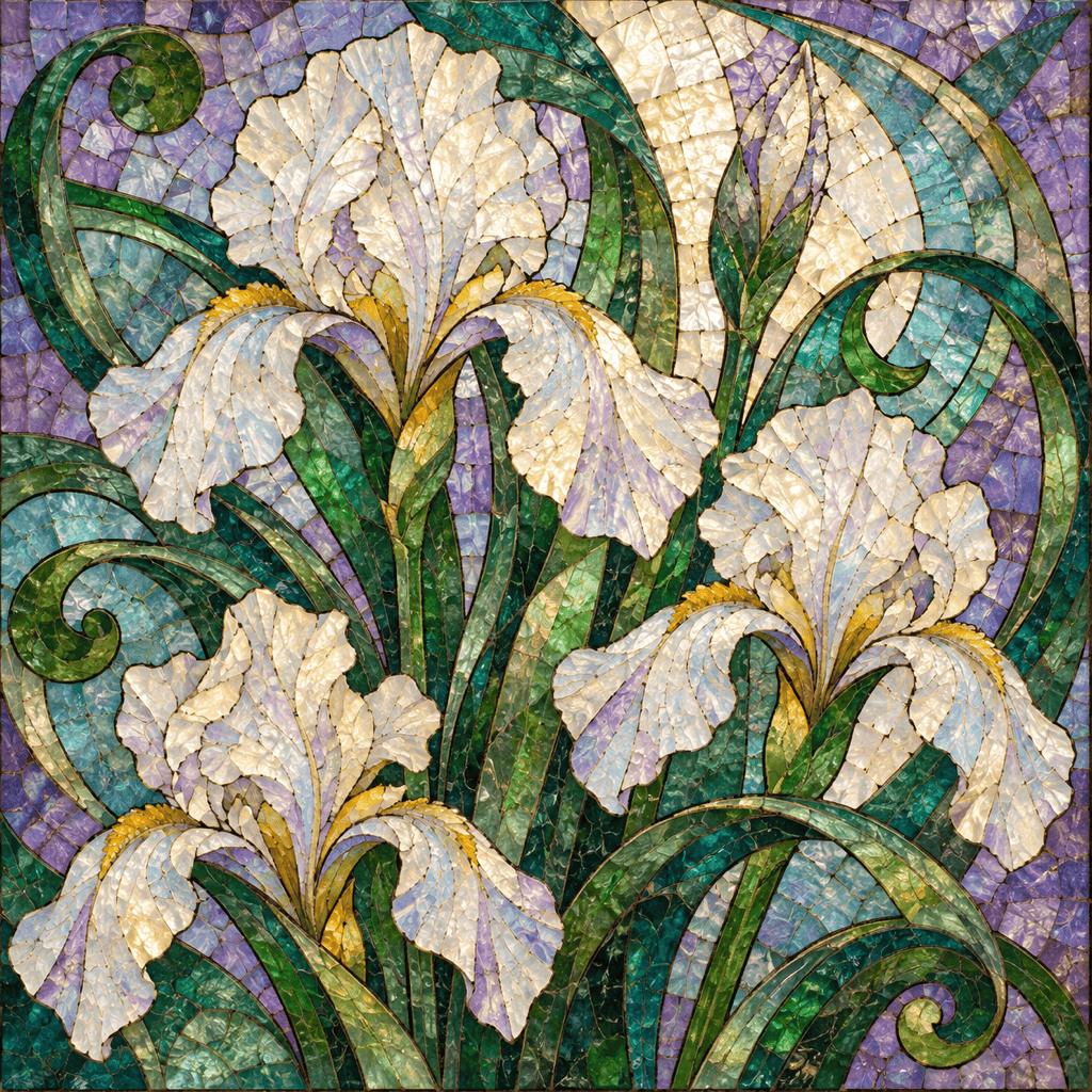 AI floral glass mosaic