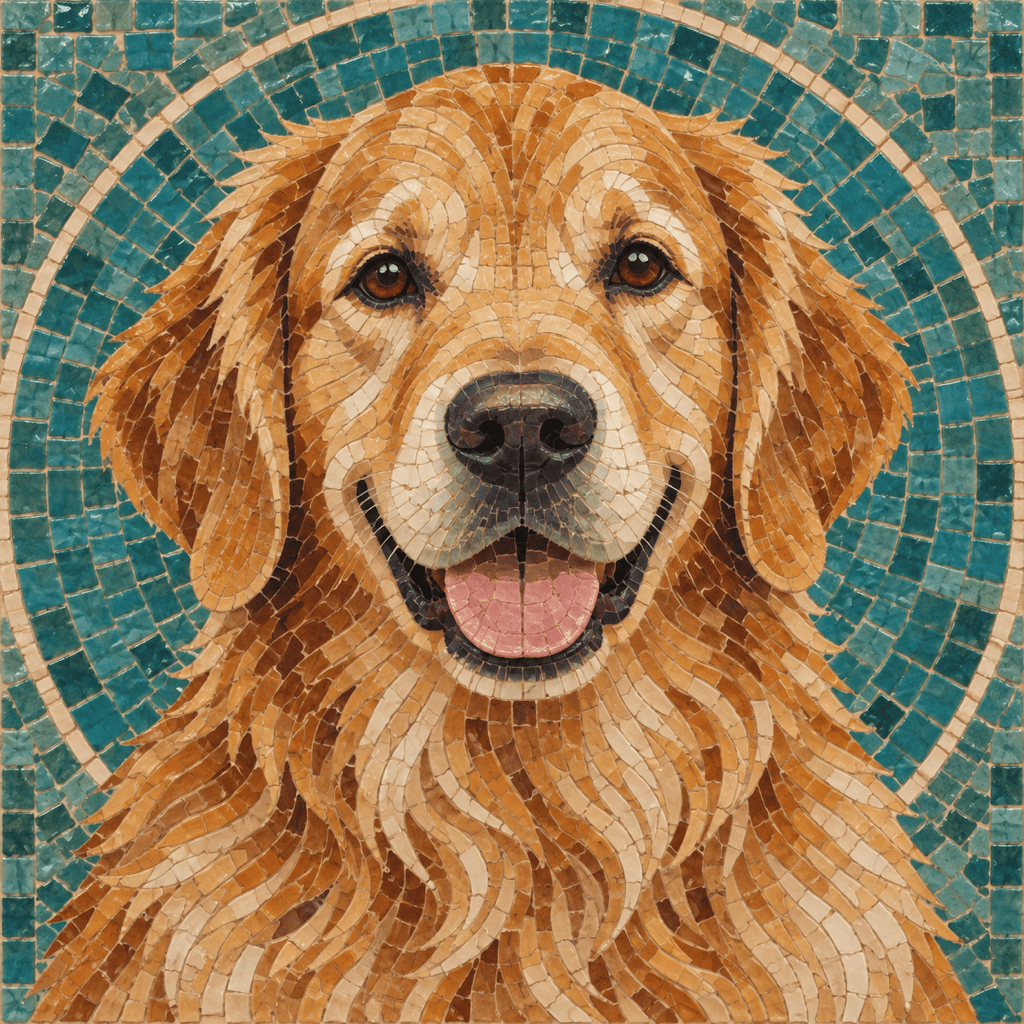 photo to mosaic pet portrait