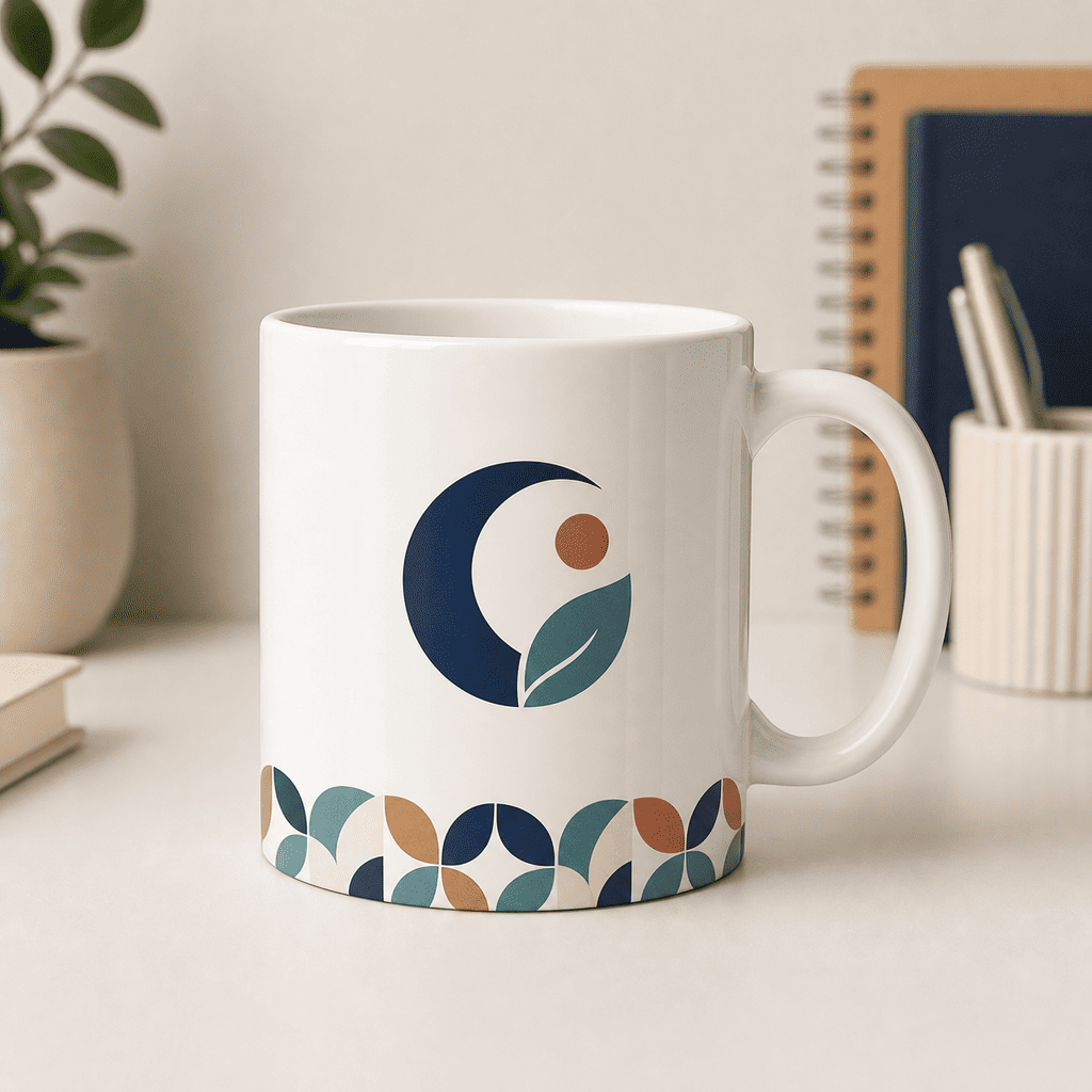 AI branded mug mockup