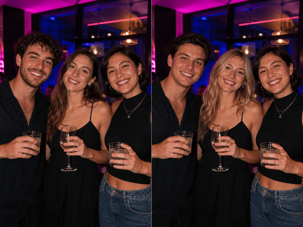 AI multiple face swap party