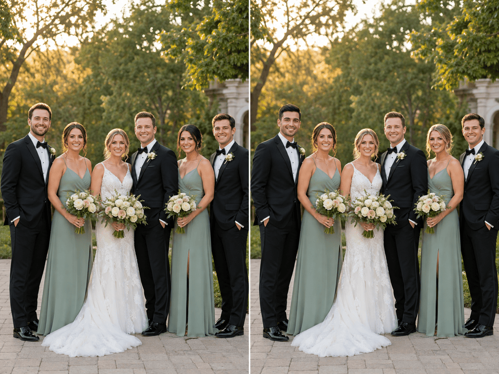 Wedding group face swap
