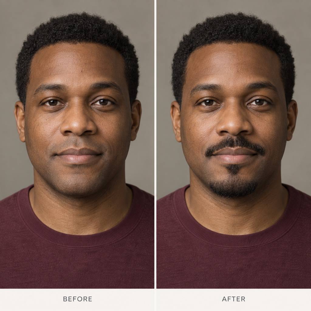 Mustache and goatee filter comparison