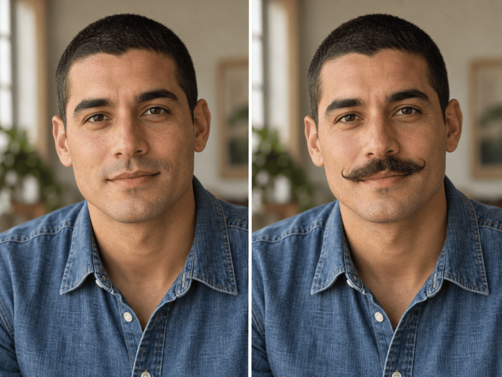 Handlebar mustache virtual try-on