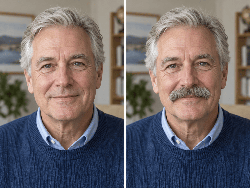 Realistic walrus mustache photo edit