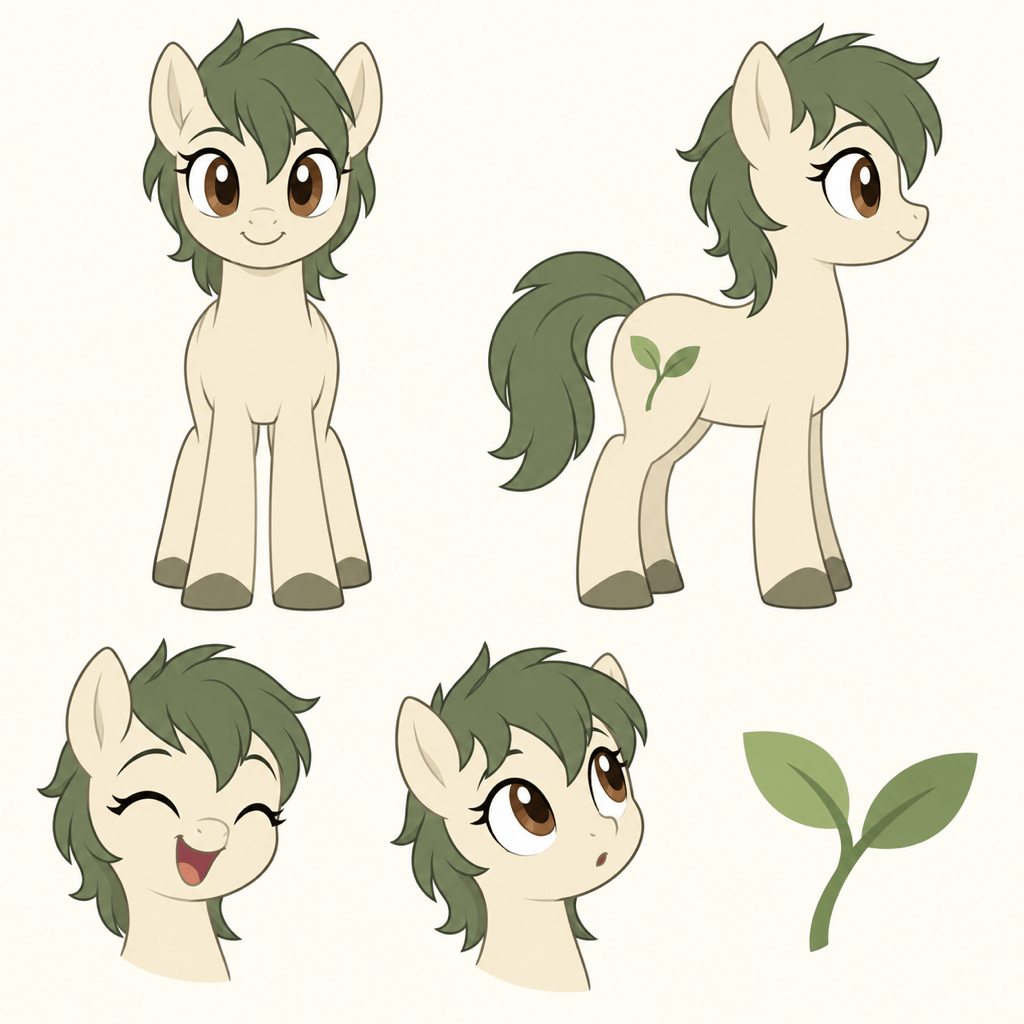 Earth pony OC character reference sheet