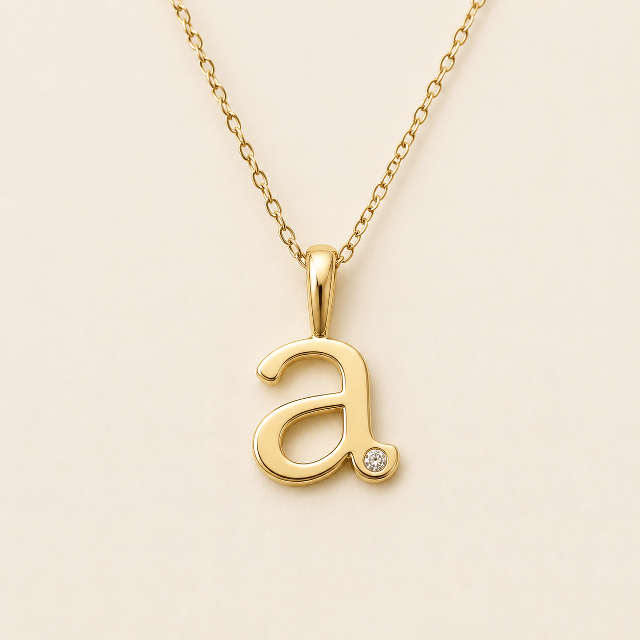 AI gold initial pendant design