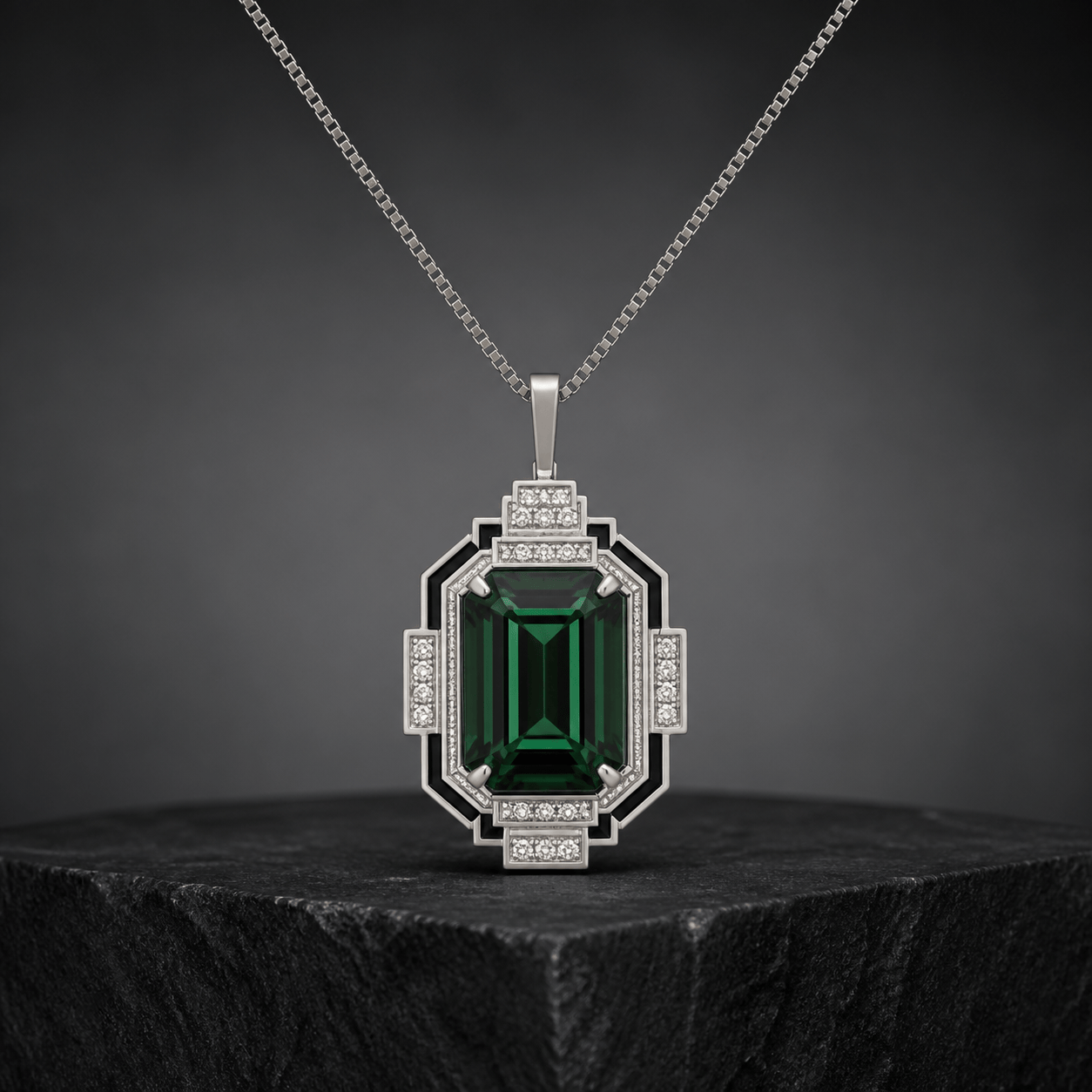 AI emerald pendant design