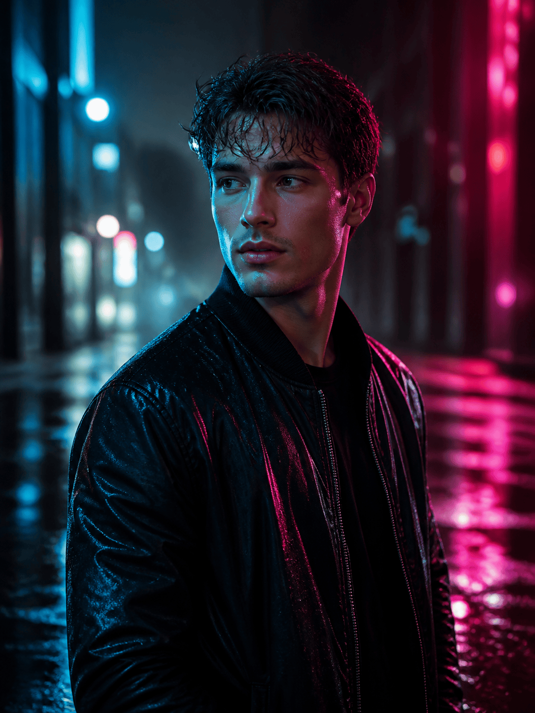 ai neon effect portrait