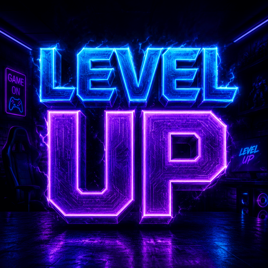 Neon social banner text