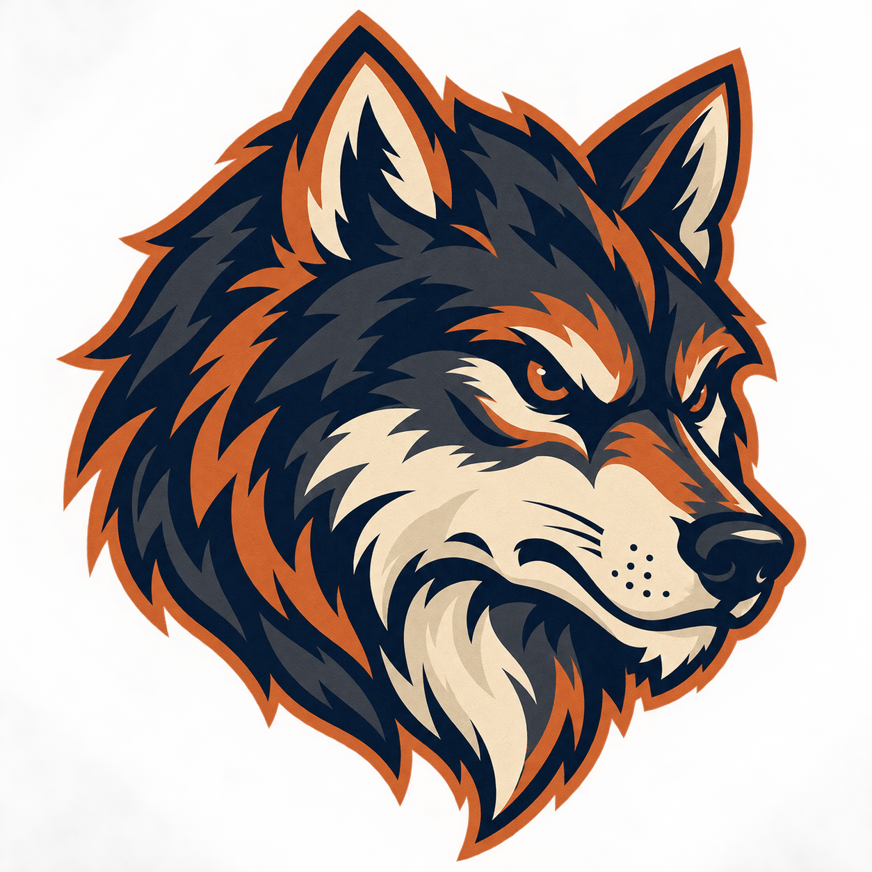 AI football wolf mascot logo