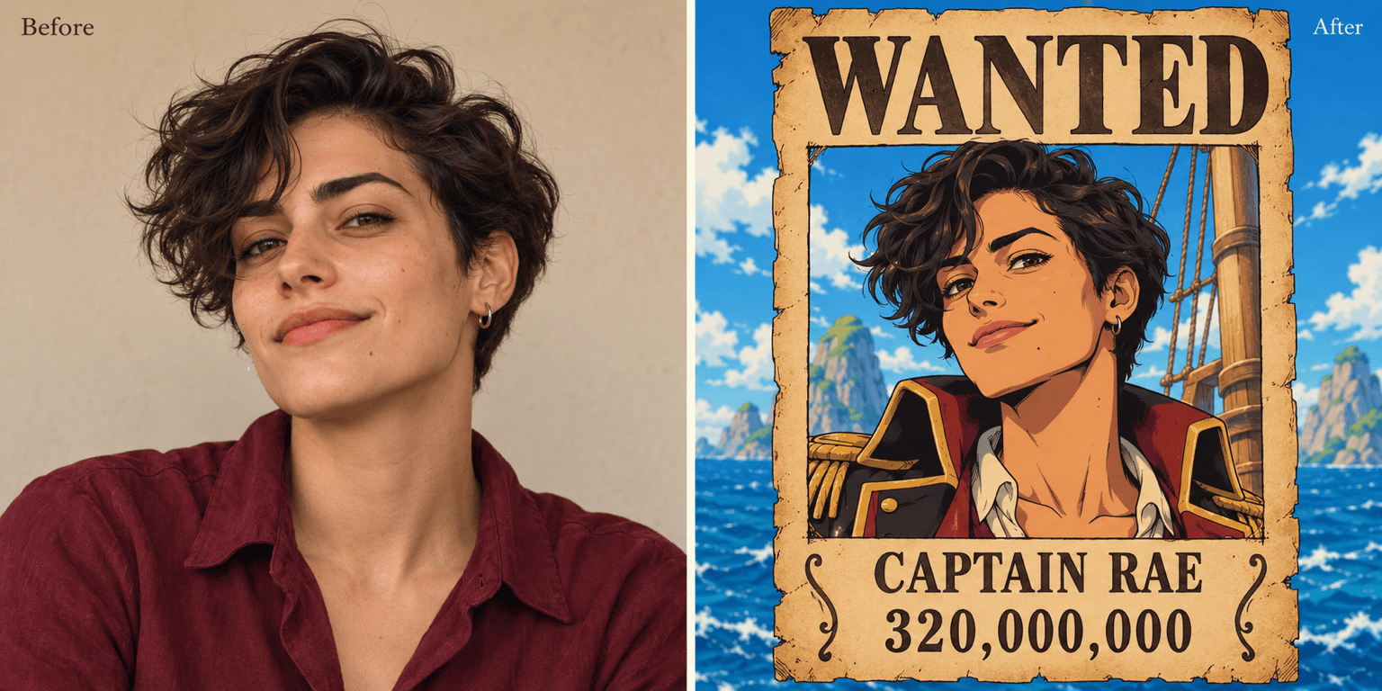 One Piece wanted poster from photo