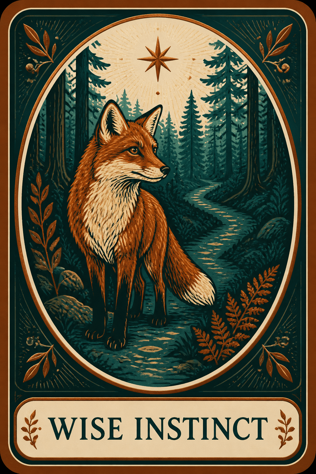 Animal spirit oracle card titled Wise Instinct
