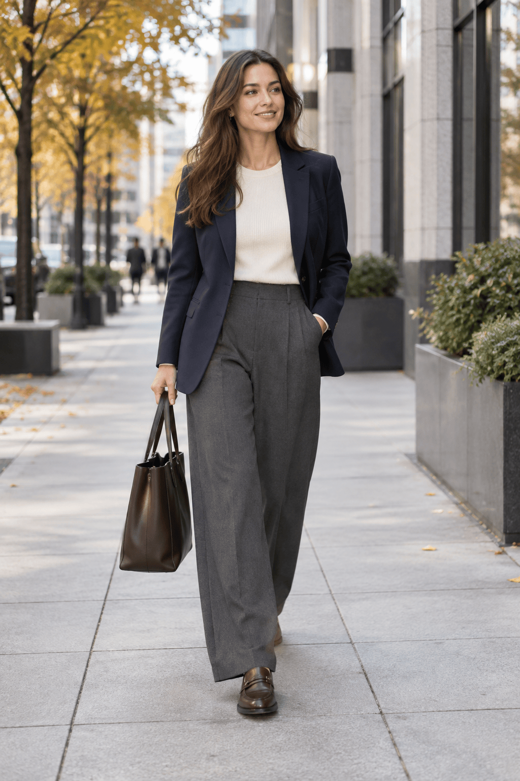 AI work outfit idea with blazer
