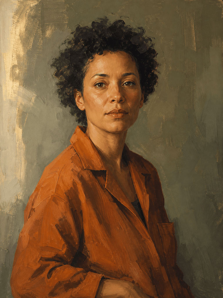 Expressive acrylic portrait painting