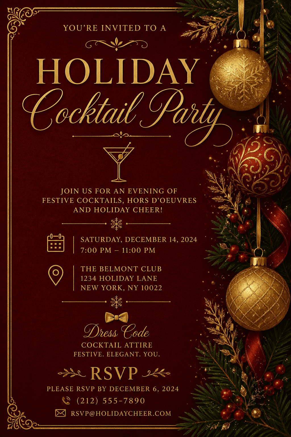 holiday cocktail party invite
