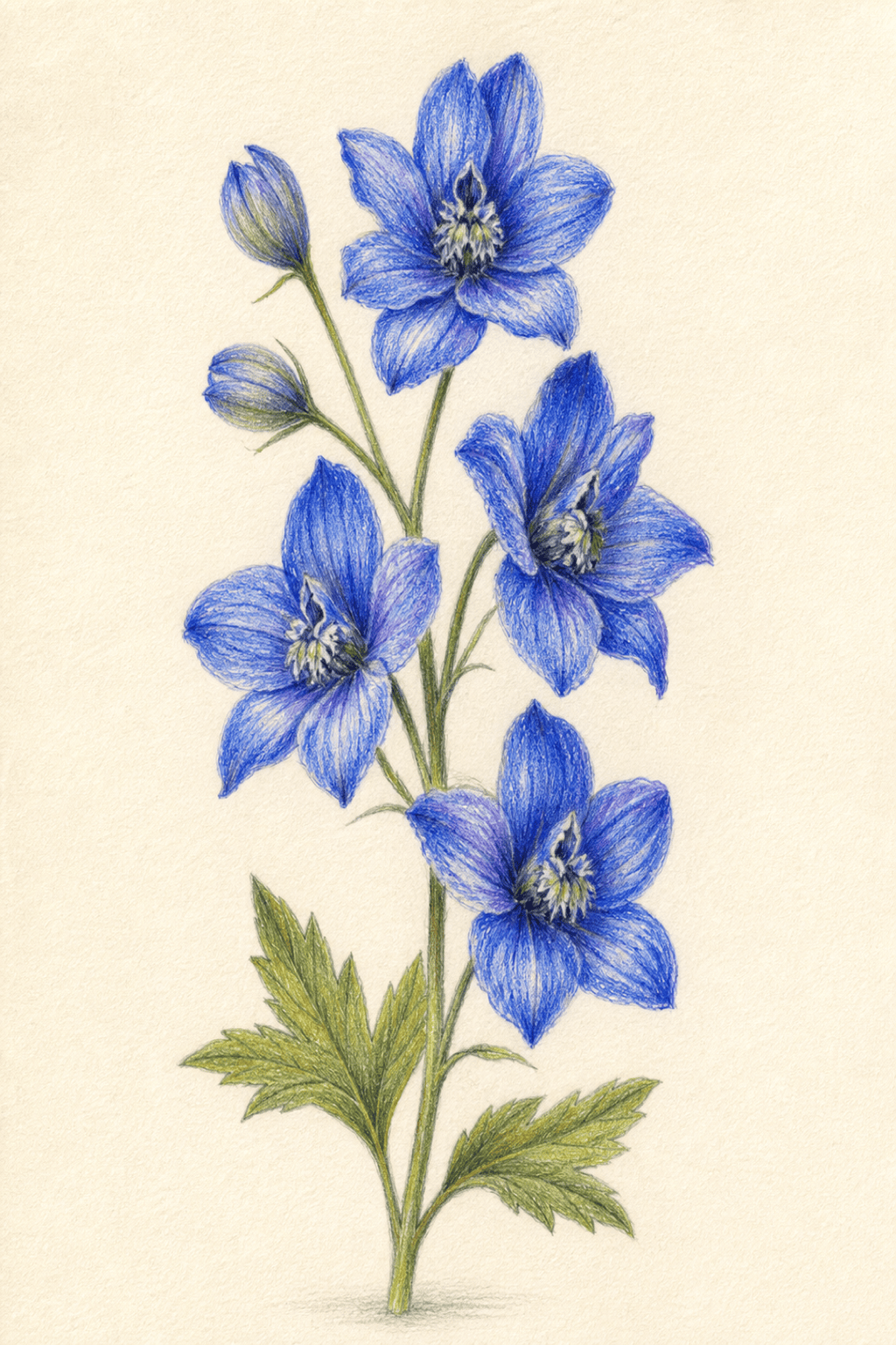 colored pencil botanical drawing