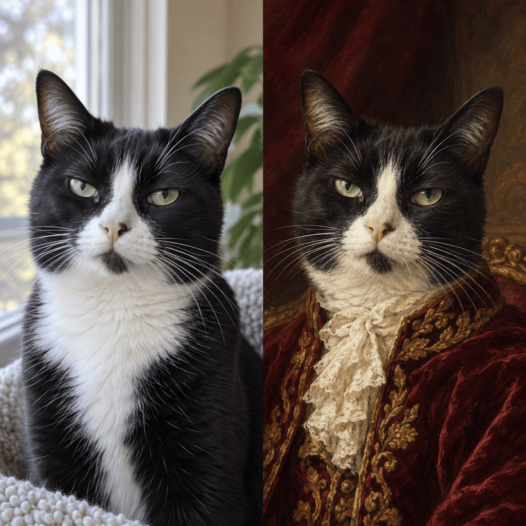 royal AI cat portrait