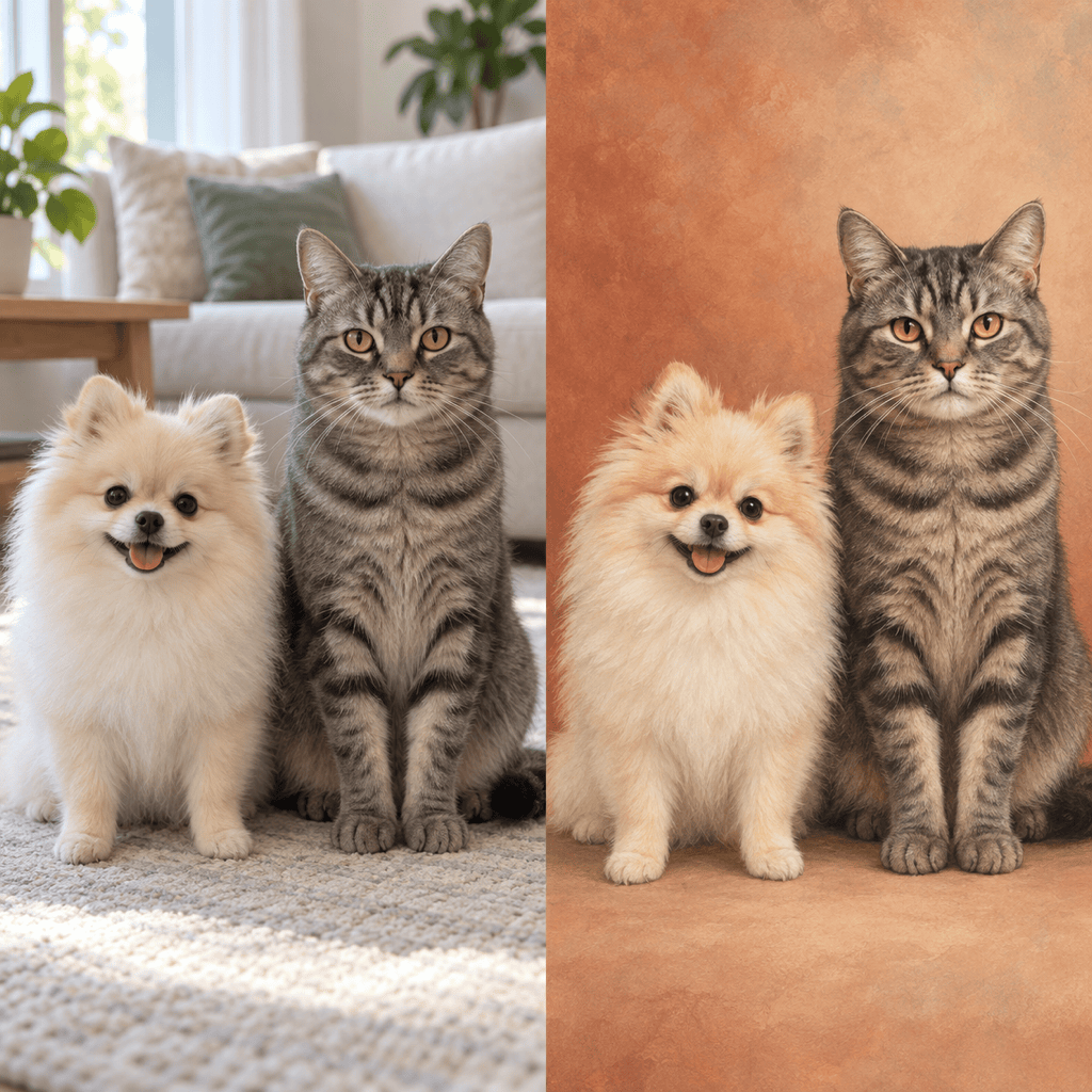 custom multiple pet portrait