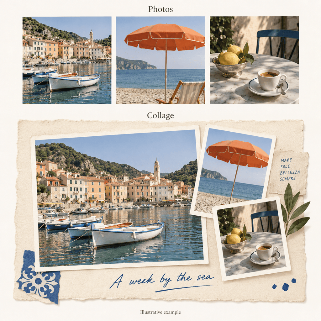 Travel Photos to Scrapbook Collage