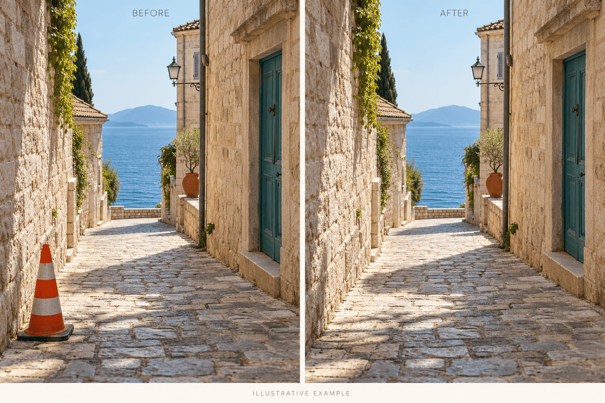 AI photo editing removes distracting objects
