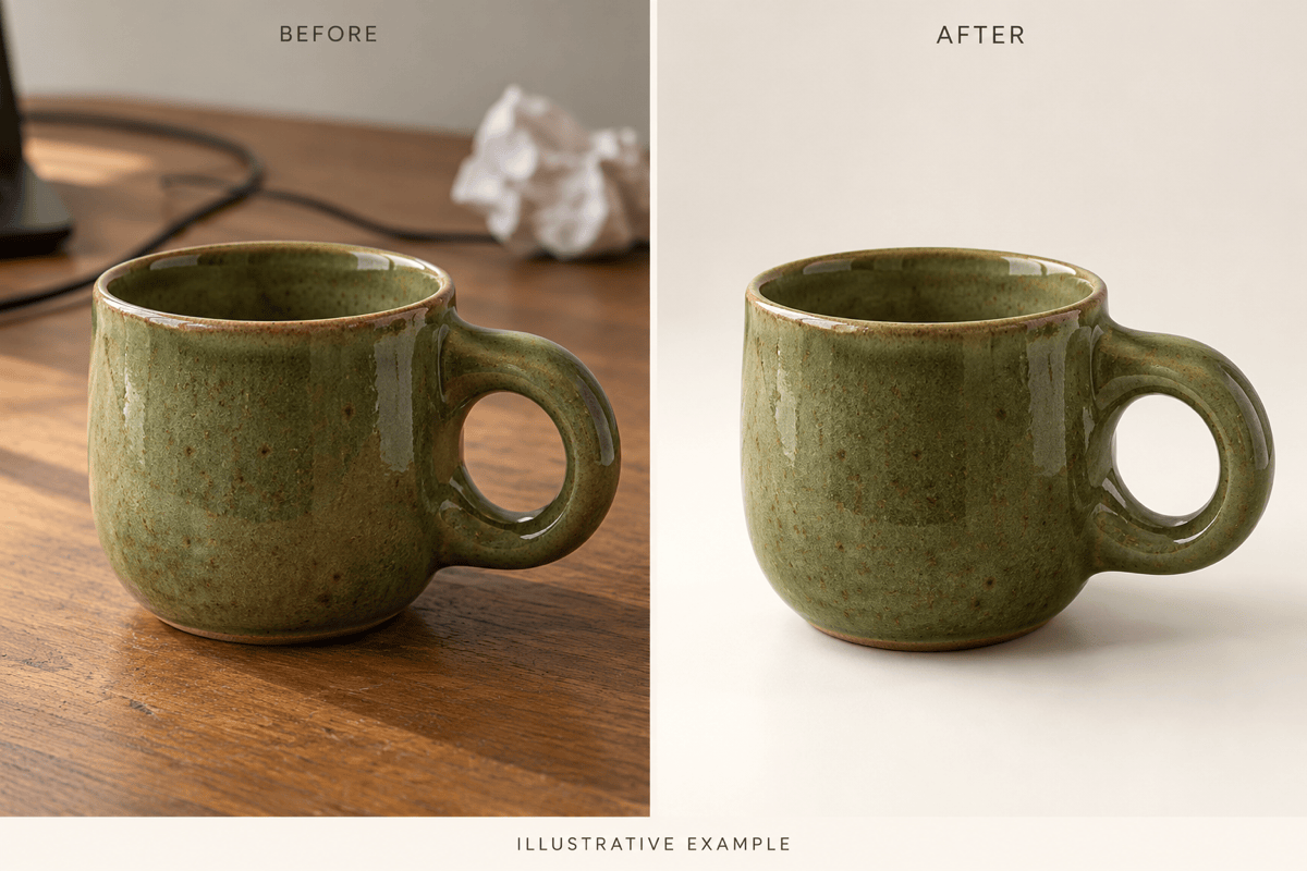 AI product photo background comparison