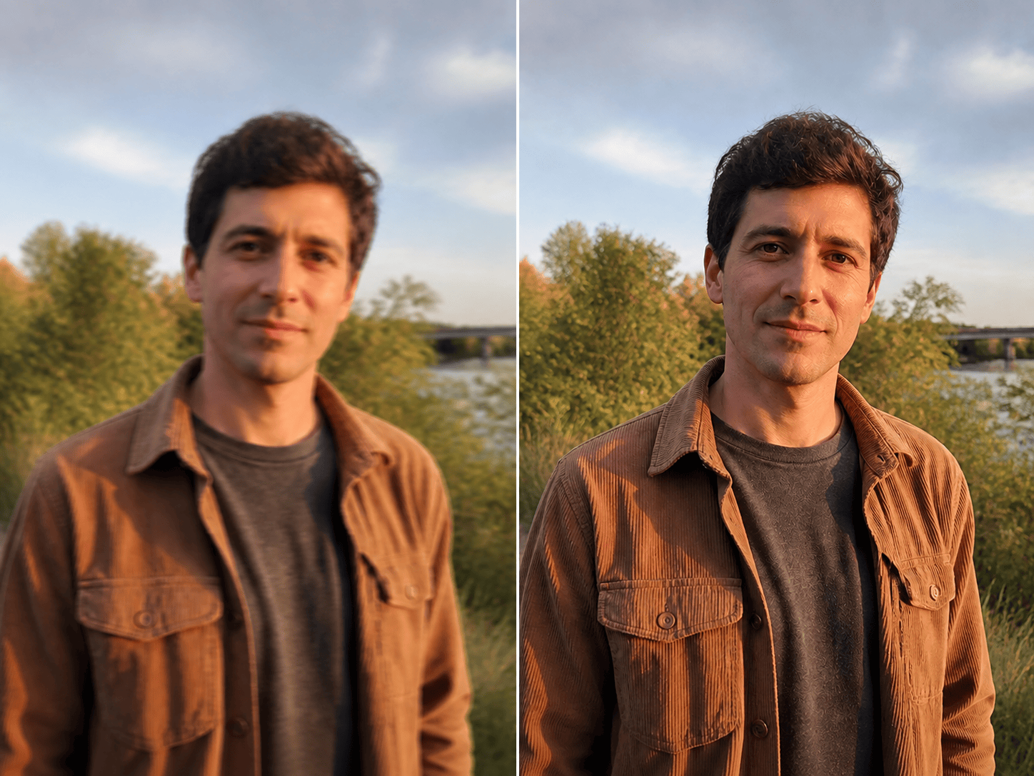 AI-fixed blurry phone portrait