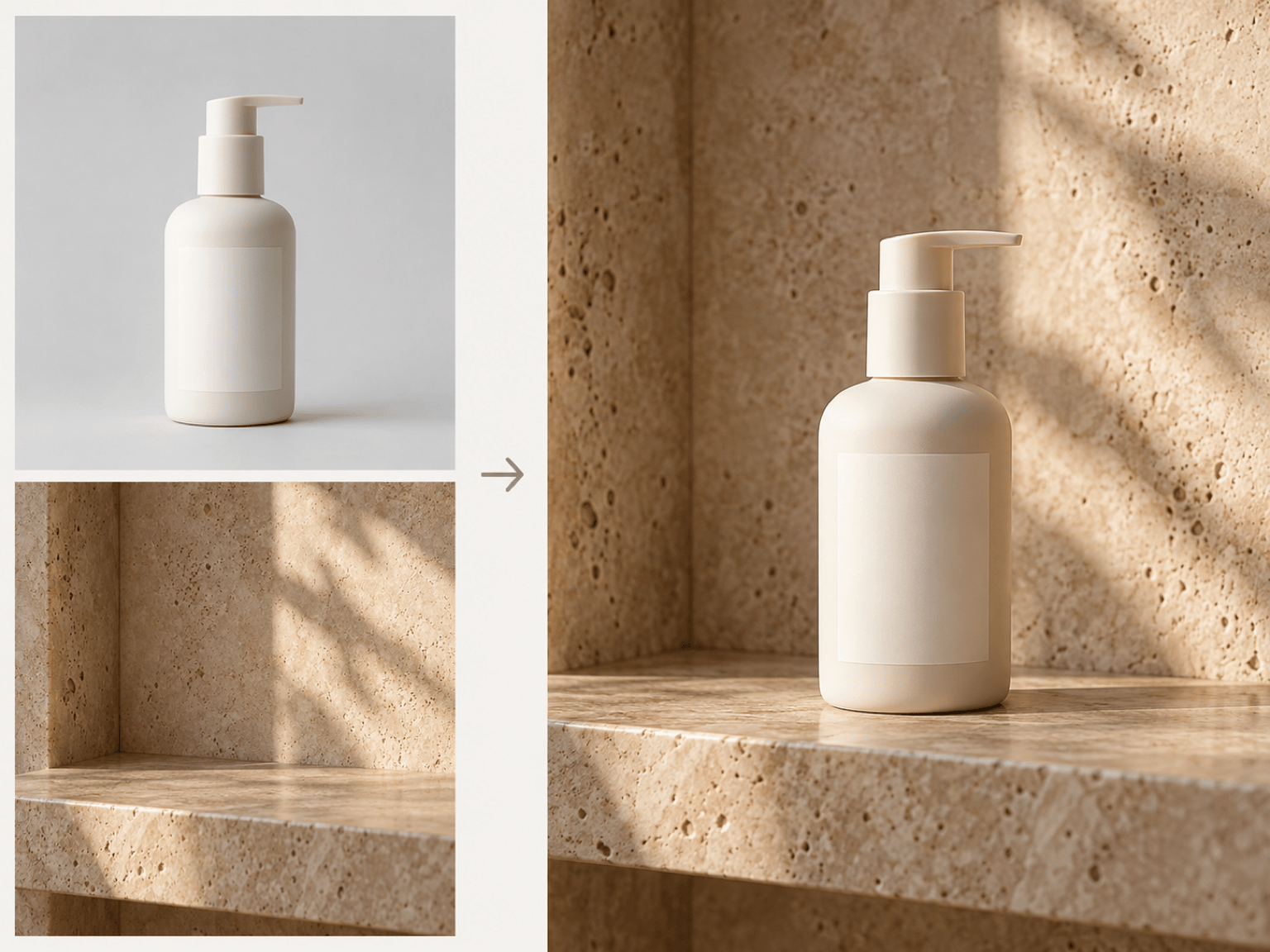 AI product photo stitch